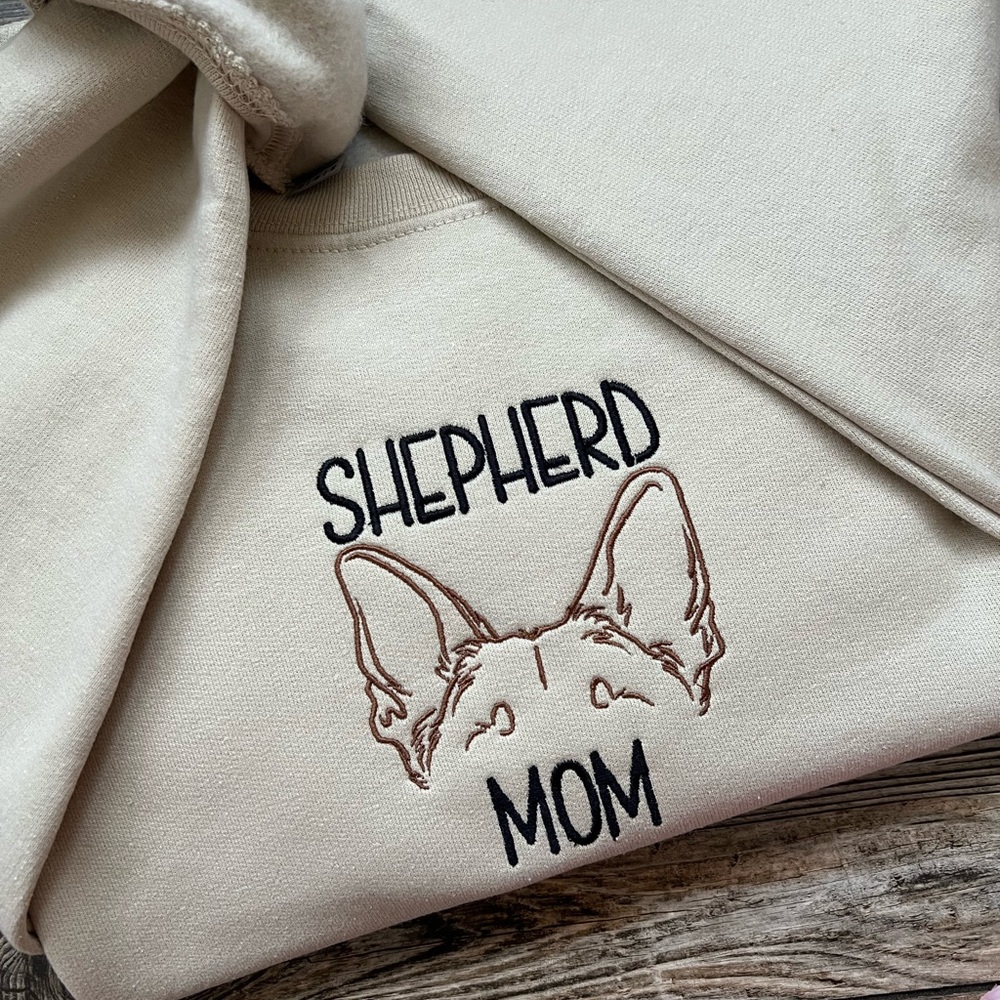 Shepherd Mom Embroidered Sweatshirt